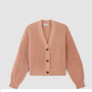 The Organic Cotton Relaxed Cardigan in Blush Pink